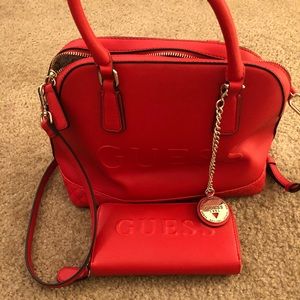 Red Guess Purse with Matching Wallet
